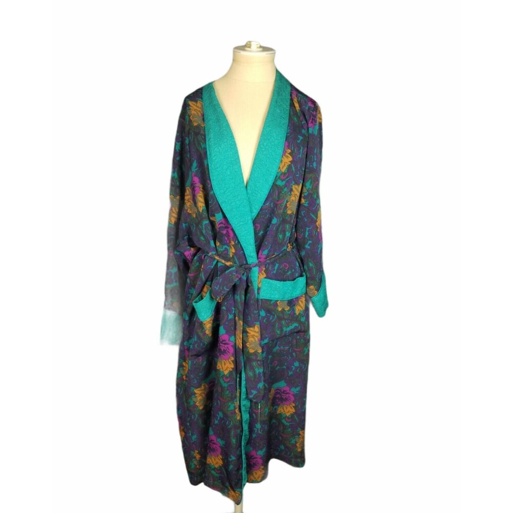 Victoria Secret Gold Label Long Robe Floral Paisley Robe Size P/S